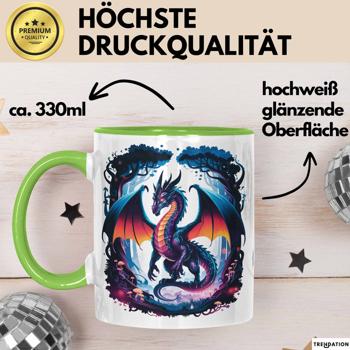 Fantasy Liebhaber Tasse Geschenkidee für Mythologie Fans Grün Trendation