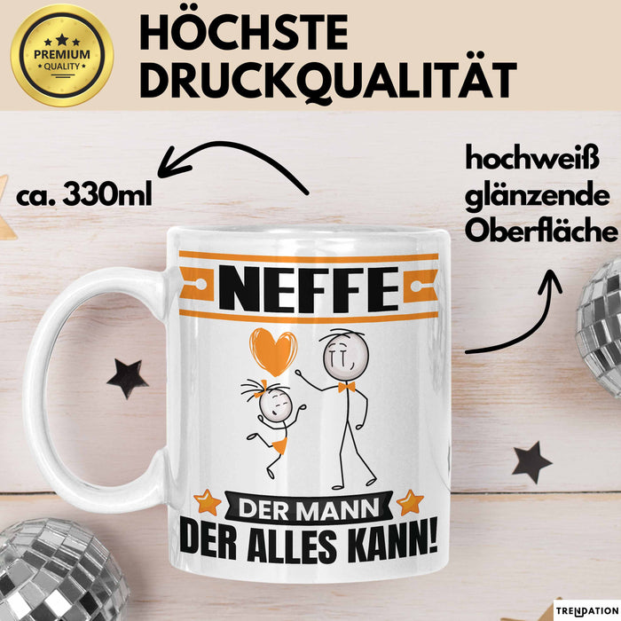 Neffe Tasse Geschenk für Neffe Der Mann Der Alles Kann Geschenkidee zum Geburtstag Weiß Trendation