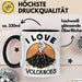 Vulkan Liebhaber Tasse Geschenk I Love Volcanoes Becher Trendation
