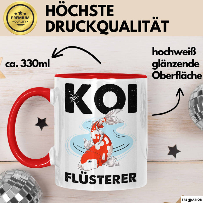 Koi-Fisch Tasse Geschenk Koi Flüsterer Koi Züchter Geschenkidee Becher Rot Trendation