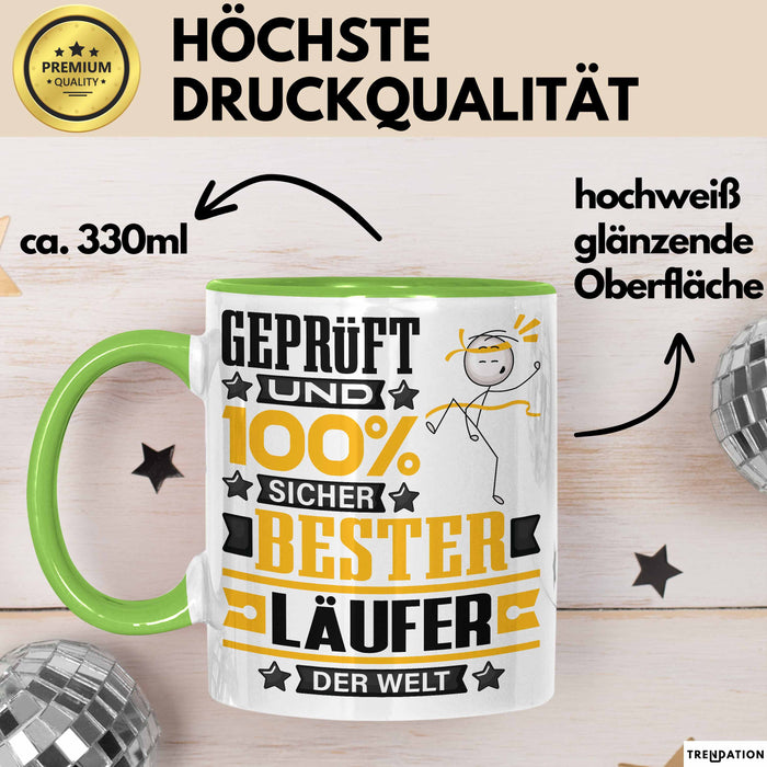 Läufer Geschenk Lustiger Spruch für Läufer Geschenkidee Bester Läufer Der Welt Grün Trendation