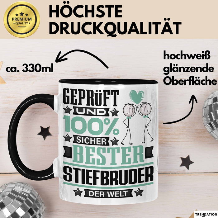 Stiefbruder Geschenk Lustiger Spruch für Stiefbruder Geschenkidee Bester Stiefbruder Der Welt Schwarz Trendation