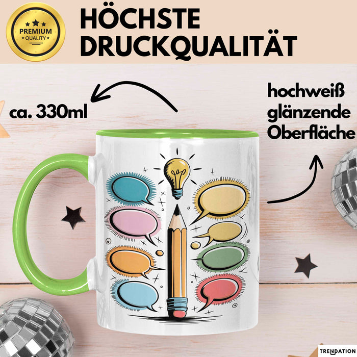 Werbetexter Tasse Geschenk Lustige Geschenkidee Spruch Für Wort Zauberer Grün Trendation