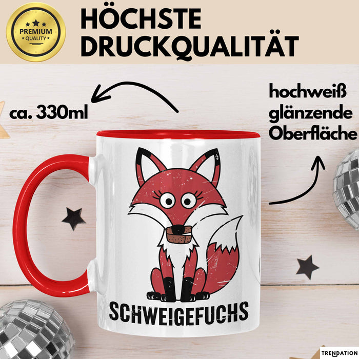 Kindergartenlehrer Wertschätzung Tasse Geschenk Lustige Geschenkidee Spruch Schweigefuchs Rot Trendation