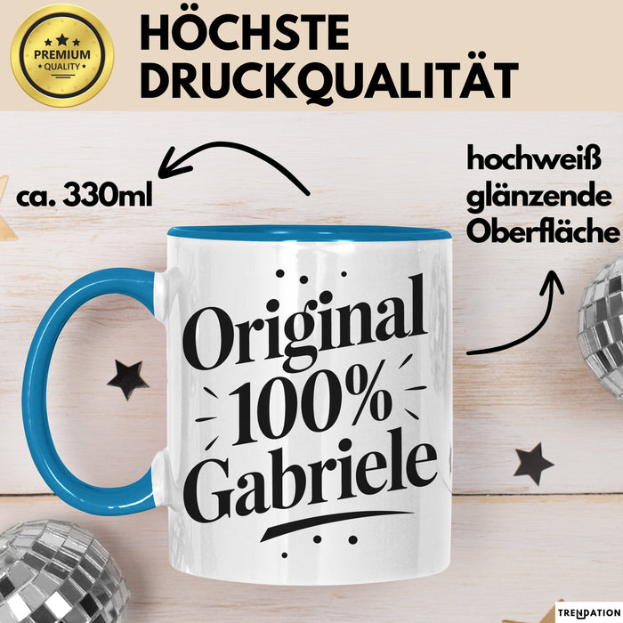 Gabriele Tasse Geschenk Original 100% Gabriele Geschenkidee Geburtstag Blau Trendation