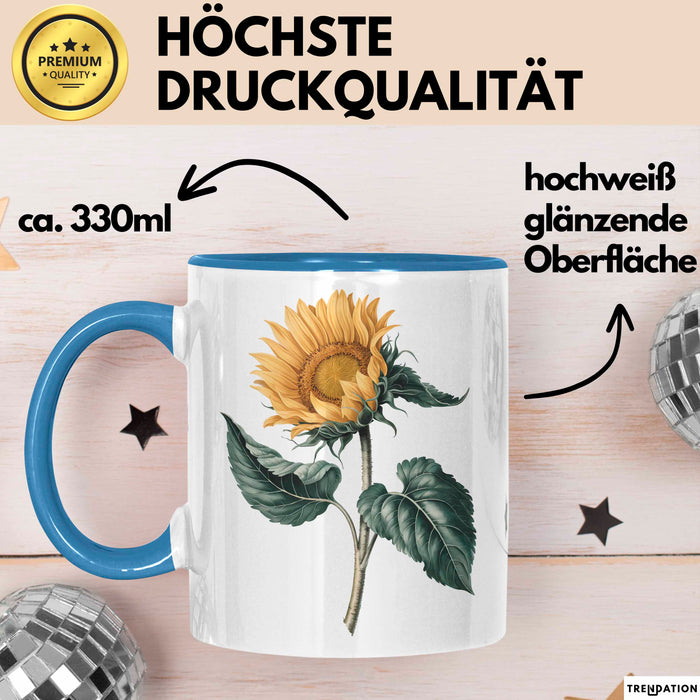 Sonnenblume Pflanze Tasse Geschenk Lustige Geschenkidee Blau Trendation