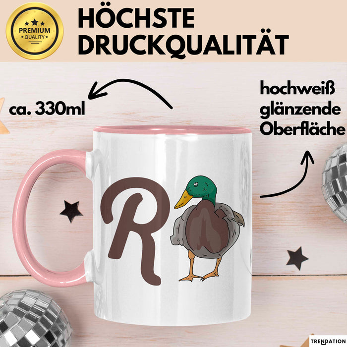 Rentner Pensionär Sarkasmus Ente Tasse Geschenk Lustige Geschenkidee Spruch Rosa Trendation