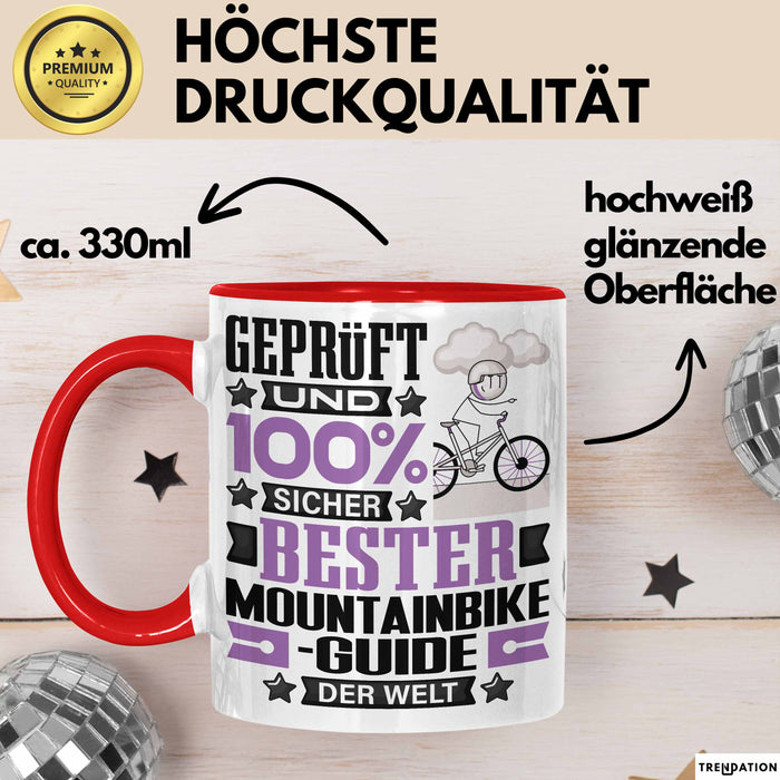 Mountainbike-Guide Geschenk Lustiger Spruch für Mountainbike-Guide Geschenkidee Bester Mountainbike-Guide Der Welt Rot Trendation