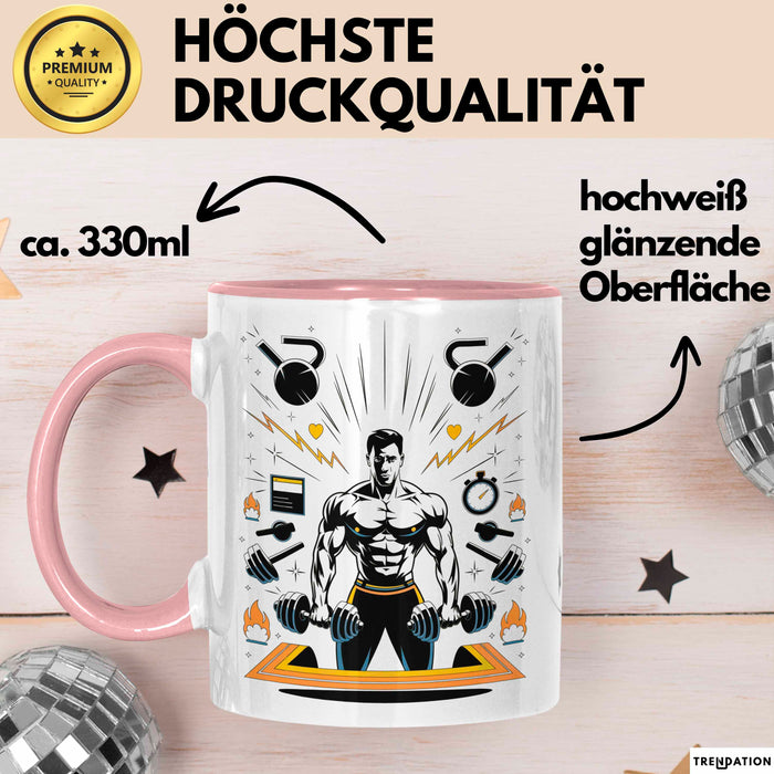 Fitnesstrainer Tasse Geschenk Lustige Geschenkidee Spruch Für Fitness Motivatoren Rosa Trendation