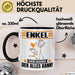 Enkel Tasse Geschenk für Enkel Der Mann Der Alles Kann Geschenkidee zum Geburtstag Schwarz Trendation