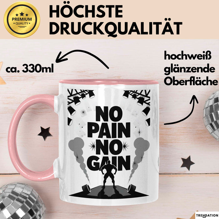 Bodybuilder Tasse Geschenk Lustige Geschenkidee Spruch Für Muskel Aufbau Fans Rosa Trendation