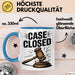 Richter Tasse Geschenkidee Fall abgeschlossen Gericht Held Geschenkidee Lustig Blau Trendation