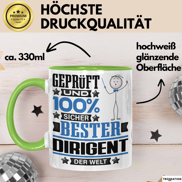 Dirigent Geschenk Lustiger Spruch für Dirigent Geschenkidee Bester Dirigent Der Welt Grün Trendation