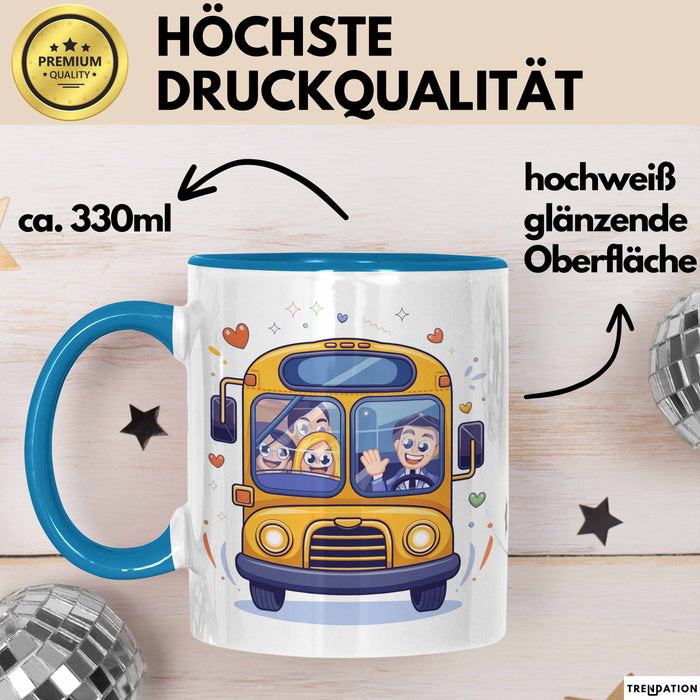 Busfahrer Tasse Geschenk Lustige Geschenkidee Spruch Für Öffentlichen Verkehr Helden Blau Trendation