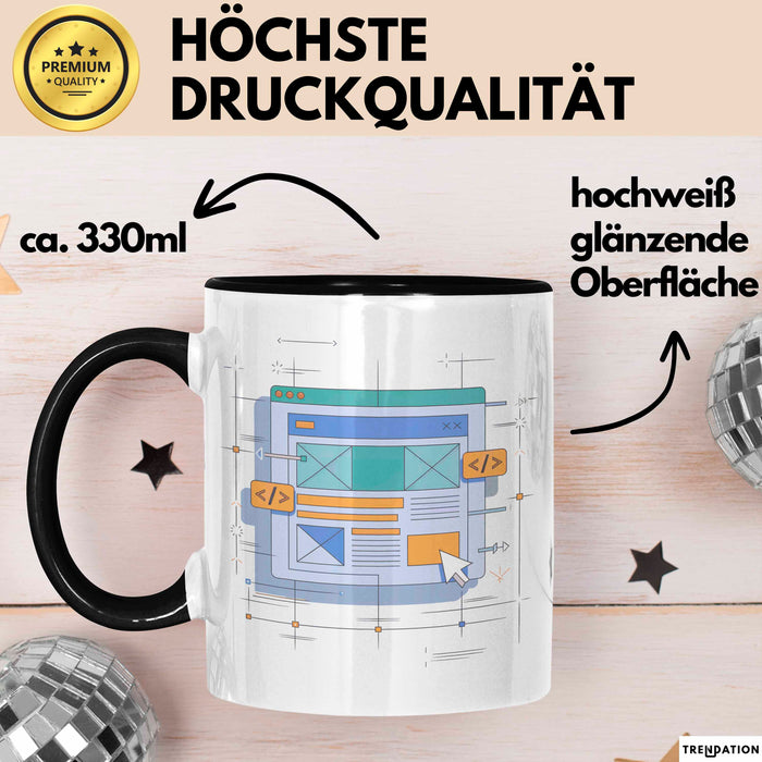 Web Entwickler Tasse Geschenk Lustige Geschenkidee Spruch Für Code Erbauer Trendation