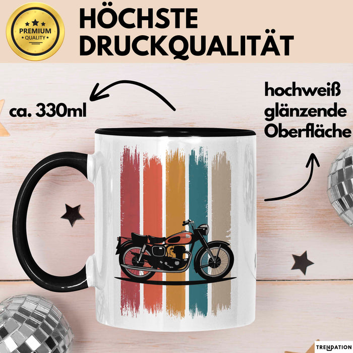 Retro Motorrad Tasse Geschenk Lustige Geschenkidee Spruch Trendation