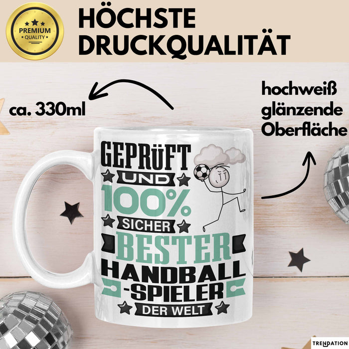Handballspieler Geschenk Lustiger Spruch für Handballspieler Geschenkidee Bester Handballspieler Der Welt Weiß Trendation