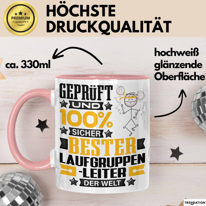Laufgruppenleiter Geschenk Lustiger Spruch für Laufgruppenleiter Geschenkidee Bester Laufgruppenleiter Der Welt Rosa Trendation