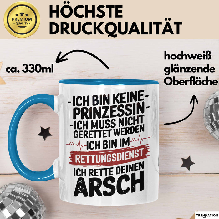 Sanitäter Tasse Geschenk Rettungsdienst Notfalldienste Blau Trendation