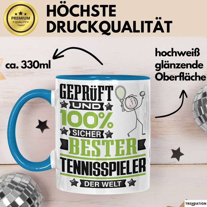 Tennisspieler Geschenk Lustiger Spruch für Tennisspieler Geschenkidee Bester Tennisspieler Der Welt Blau Trendation