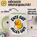 Gelbe Ente Tasse Geschenk Lustige Geschenkidee Spruch Ente gut alles gut Grün Trendation