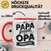 Papa Vatertag Tasse Becher Geschenk Lustige Geschenkidee Spruch Als Papa Geliebt Als Opa Vergöttert Rot Trendation