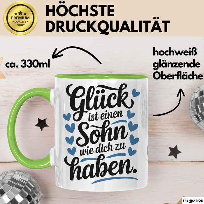 Sohn Tasse Geschenk Glueck Ist Einen Sohn Wie Dich Geschenkidee Mama Papa