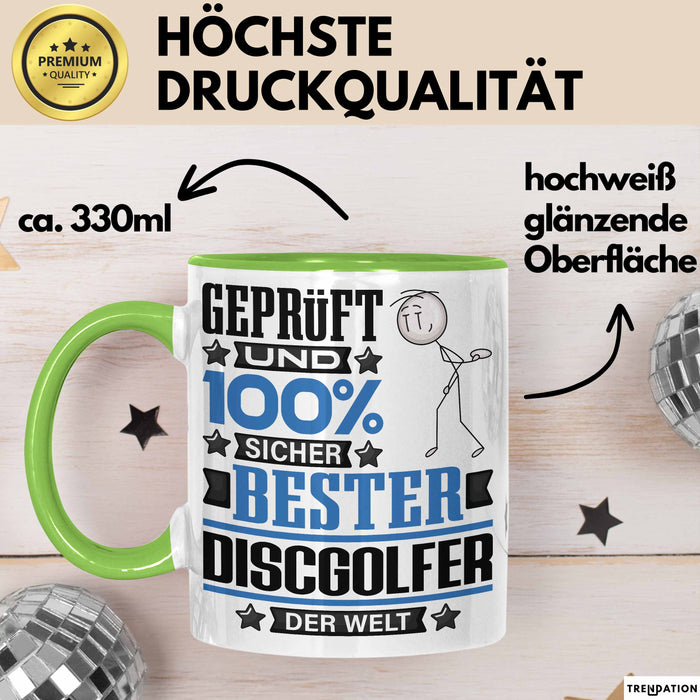 Discgolfer Geschenk Lustiger Spruch für Discgolfer Geschenkidee Bester Discgolfer Der Welt Grün Trendation