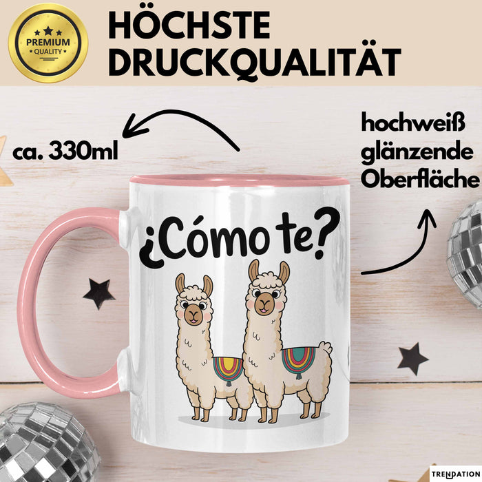 Spanischlehrer Unterricht Tasse Geschenk Lustige Geschenkidee Spruch ¿Cómo Te Llamas Rosa Trendation
