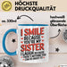 Schwester Tasse Geschenk I Smile Because Youre My Sister Geschenkidee Blau Trendation