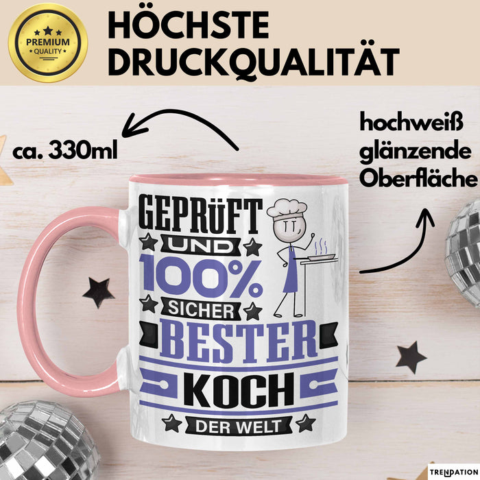 Koch Geschenk Lustiger Spruch für Koch Geschenkidee Bester Koch Der Welt Rosa Trendation