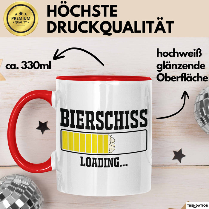 Bierschiss Loading Tasse Geschenk Der Morgen Danach Rot Trendation