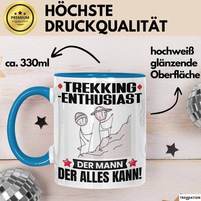 Trekking-Enthusiast Tasse Geschenk für Trekking-Enthusiast Der Mann Der Alles Kann Geschenkidee zum Geburtstag Blau Trendation