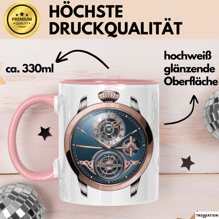 Luxusuhren Sammler Tasse Geschenkidee Zeitmesser Liebhaber Rosa Trendation