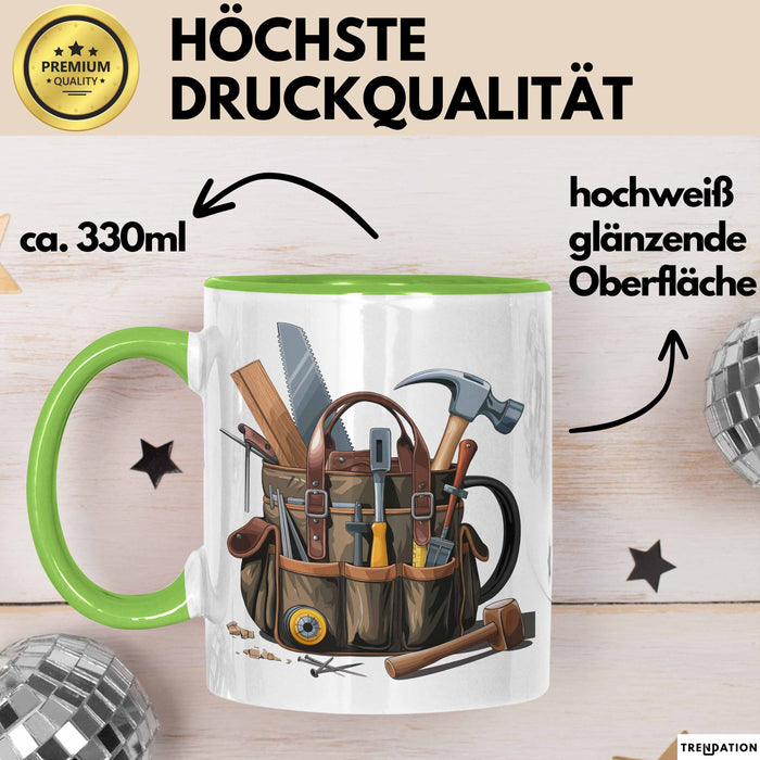 Zimmerer Tasse Geschenkidee für Schreiner Lustiger Spruch Grün Trendation