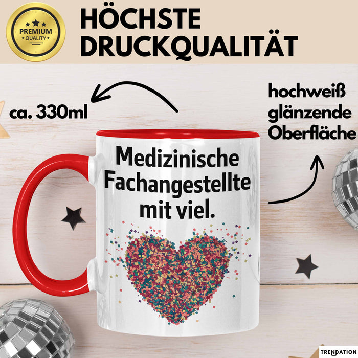 Medizinischer Assistent Arzt Tasse Geschenk Lustige Geschenkidee Spruch Medizinische Fachangestellte Mit Viel Heart Rot Trendation
