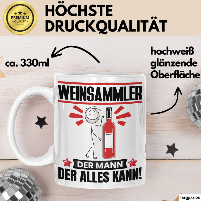 Weinsammler Tasse Geschenk für Weinsammler Der Mann Der Alles Kann Geschenkidee zum Geburtstag Weiß Trendation