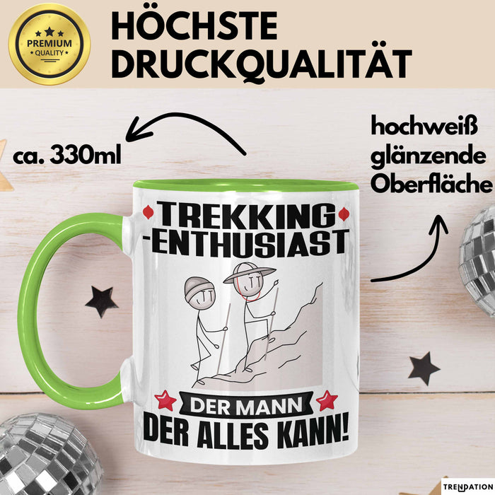 Trekking-Enthusiast Tasse Geschenk für Trekking-Enthusiast Der Mann Der Alles Kann Geschenkidee zum Geburtstag Grün Trendation