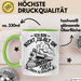 Modelleisenbahn Tasse Geschenk Ich Bin Nicht Zu Alt Um Mit Zügen Zu Spielen Eisenbahner Zugführer Geschenkidee Kaffee-Becher Grün Trendation