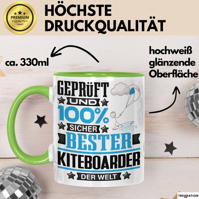 Kiteboarder Geschenk Lustiger Spruch für Kiteboarder Geschenkidee Bester Kiteboarder Der Welt Grün Trendation