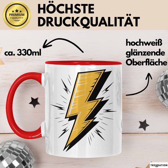 Elektriker Tasse Geschenkidee für Elektrotechniker Rot Trendation