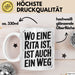 Rita Tasse Geschenk Wo Eine Rita Ist Ist Auch Ein Weg Geschenkidee Becher mit Name Weiß Trendation