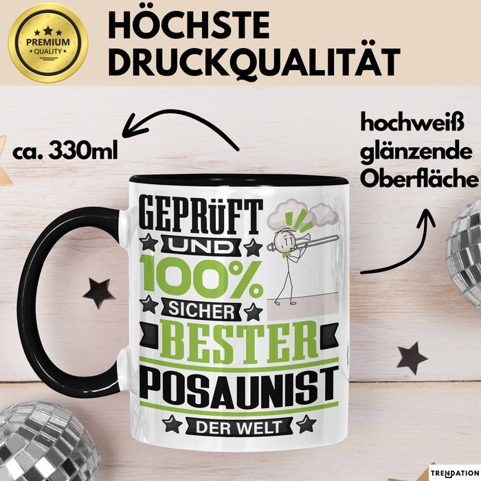 Posaunist Geschenk Lustiger Spruch für Posaunist Geschenkidee Bester Posaunist Der Welt Schwarz Trendation