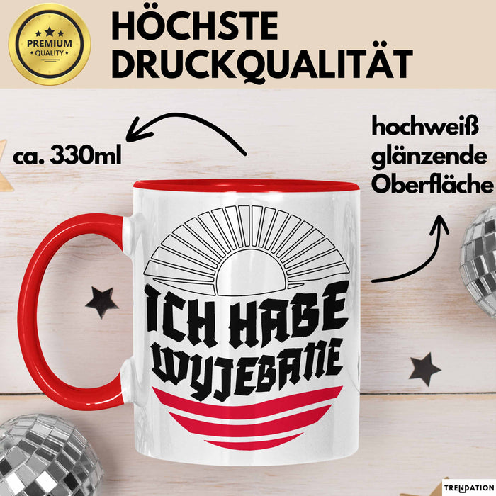 Polen Tasse Spruch Ich Habe Wyjebane Polska Geschenkdiee Kaffee-Becher Rot Trendation