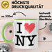 New York City USA Tasse Geschenk Lustige Geschenkidee Spruch Ich Liebe New York Grün Trendation