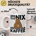 Kaffee-Liebhaber Geschenk Tasse Geschenkidee für Kollegen Der Tut Nix Der Will Nur Kaffee trinken Weiß Trendation