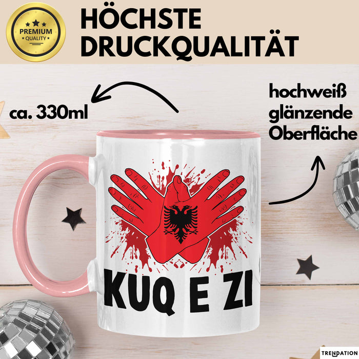 Albanische Flagge Shqip Shqiponja Albanischer Adler Albanien Tasse Geschenkidee Rosa Trendation