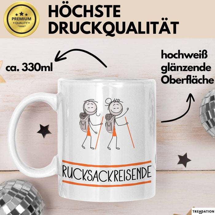 Geschenk für Rucksackreisende Tasse Lustige Geschenkidee Geburtstag Ich Bin Rucksackreisende Ich Darf Das Weiß Trendation