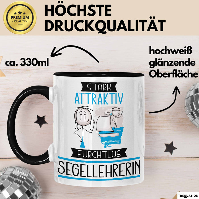 Segellehrerin Tasse Geschenk Becher Stark Attraktiv Furchtlos Segellehrerin Lustige Geschenkidee Trendation