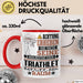 Triathlet Geschenk Tasse Lustiger Spruch Erheben Sie Sich Der Triathlet Betritt den Raum Rot Trendation